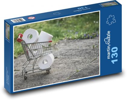Nakupování - toaletní papír - Puzzle 130 dílků, rozměr 28,7x20 cm