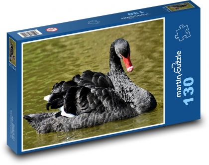 Černá labuť - pták - Puzzle 130 dílků, rozměr 28,7x20 cm