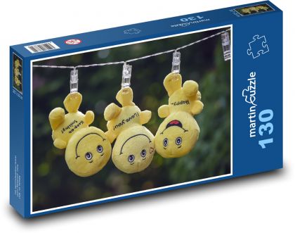 Pluszowe uśmieszki - Puzzle 130 elementów, rozmiar 28,7x20 cm