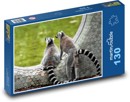Lemur - małpa, zoo - Puzzle 130 elementów, rozmiar 28,7x20 cm