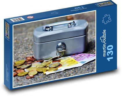 Pokladnička - peníze, kasa - Puzzle 130 dílků, rozměr 28,7x20 cm