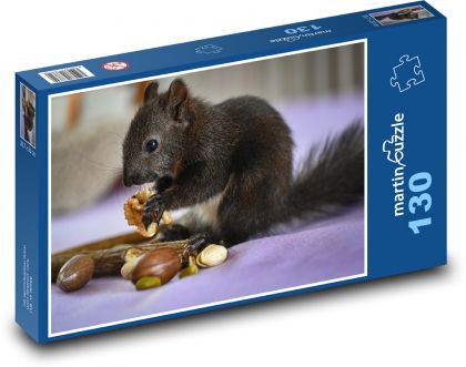 Eichhörnchen - Nagetier, Nahrung - Puzzle - 130 Teile