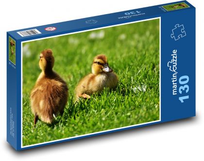 Kačacie kurčatá v tráve - Puzzle 130 dielikov, rozmer 28,7x20 cm 