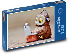 Owl with headphones Puzzle 130 pieces - 28.7 x 20 cm