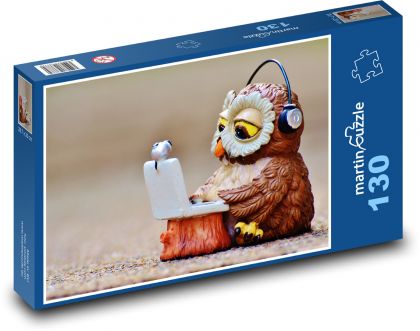 Sova se sluchátky - puzzle 130 dílků