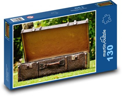 Suitcase - decoration, antique - Puzzle 130 pieces, size 28.7x20 cm 