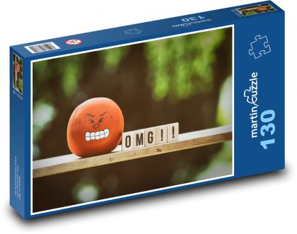 Smajlík - emotikon, zlosť - Puzzle 130 dielikov, rozmer 28,7x20 cm 