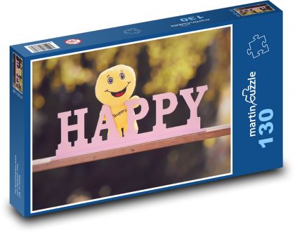 Szczęśliwy - pozytywny, radość - Puzzle 130 elementów, rozmiar 28,7x20 cm