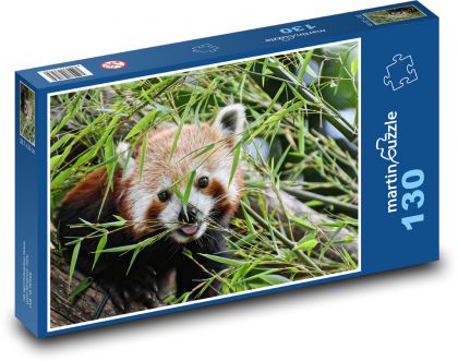 Panda - červená, medvědí kočka - Puzzle 130 dílků, rozměr 28,7x20 cm