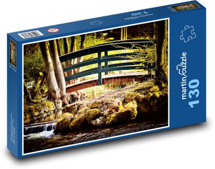 Most - příroda, potok - Puzzle 130 dílků, rozměr 28,7x20 cm