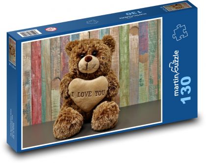 Medvídek - milovat, romantika - Puzzle 130 dílků, rozměr 28,7x20 cm