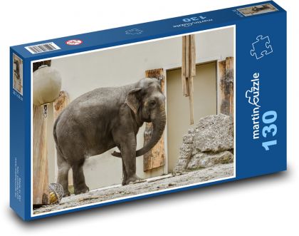 Slon - Afrika, zvíře - puzzle 130 dílků