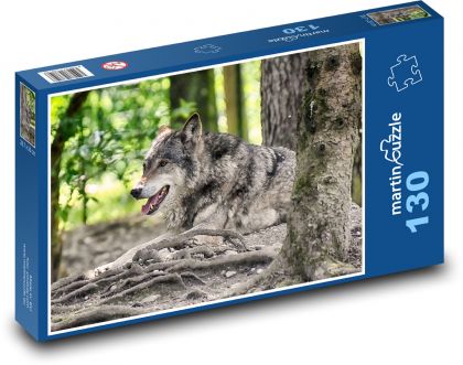 Vlk - dravec, šelma - Puzzle 130 dielikov, rozmer 28,7x20 cm 