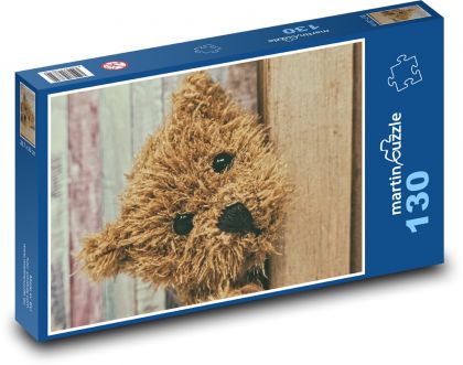 Medvídek - plyšová hračka - Puzzle 130 dílků, rozměr 28,7x20 cm
