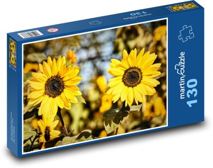 Slunečnice - léto, zahrada - Puzzle 130 dílků, rozměr 28,7x20 cm