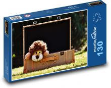 Lev - mazlící hračka Puzzle 130 dílků - 28,7 x 20 cm