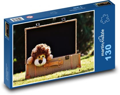 Lev - mazlící hračka - Puzzle 130 dílků, rozměr 28,7x20 cm