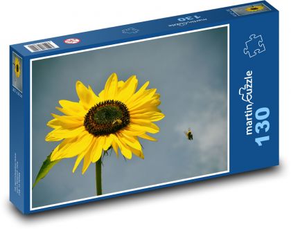 Slnečnica - včela, kvet - Puzzle 130 dielikov, rozmer 28,7x20 cm 
