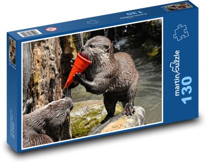 Otter - mammal, animal - Puzzle 130 pieces, size 28.7x20 cm 