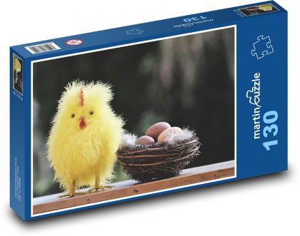 Kuře - Velikonoční vejce - Puzzle 130 dílků, rozměr 28,7x20 cm