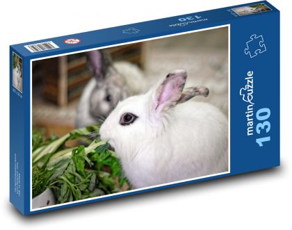 Zakrpatený králik - domáce zviera - Puzzle 130 dielikov, rozmer 28,7x20 cm 