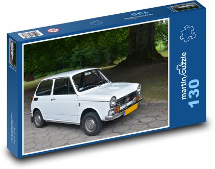 Samochód - biała Honda N600 - Puzzle 130 elementów, rozmiar 28,7x20 cm