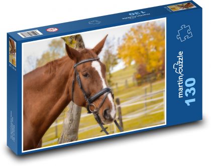 Brown horse - animal, farm - Puzzle 130 pieces, size 28.7x20 cm 