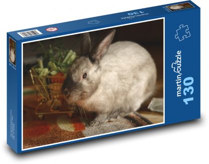 Zakrslý králík - domácí zvíře, savec - Puzzle 130 dílků, rozměr 28,7x20 cm