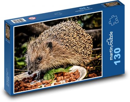 Hedgehog - forest, animal - Puzzle 130 pieces, size 28.7x20 cm 