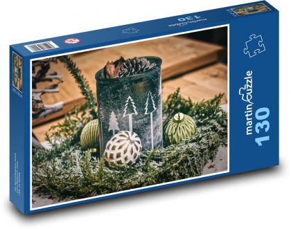 Christmas decorations - Christmas, baubles - Puzzle 130 pieces, size 28.7x20 cm 