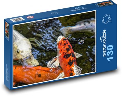 Japonská ryba - Koi, kapr - Puzzle 130 dílků, rozměr 28,7x20 cm