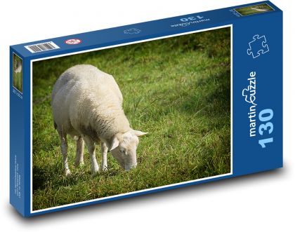 Ovce - pastvina, louka - Puzzle 130 dílků, rozměr 28,7x20 cm