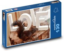 Wiewiórka - miłość, kikut Puzzle 130 elementów - 28,7x20 cm