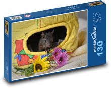 Veverička - roztomilé mláďa, hlodavec Puzzle 130 dielikov - 28,7 x 20 cm 