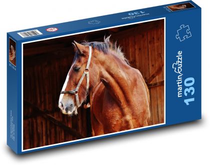 Hrabský kůň - zvíře, farma - puzzle 130 dílků