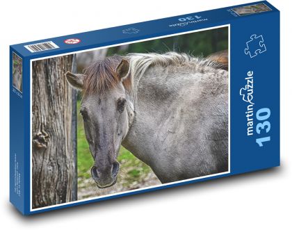 Divoký kůň - tarpan, zvíře - Puzzle 130 dílků, rozměr 28,7x20 cm