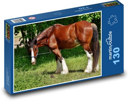 Kůň - farma, zvíře - Puzzle 130 dílků, rozměr 28,7x20 cm