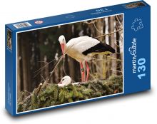 Čápi - hnízdo, zvířata Puzzle 130 dílků - 28,7 x 20 cm