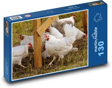 Slepice - drůbež, zvířata Puzzle 130 dílků - 28,7 x 20 cm