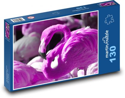 Plameňák - vodní pták, zvíře - puzzle 130 dílků