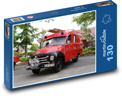 Hasiči - hasičské auto - Puzzle 130 dílků, rozměr 28,7x20 cm