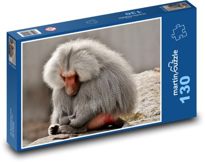 Pavián - opice, zoo - Puzzle 130 dílků, rozměr 28,7x20 cm
