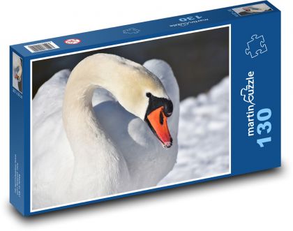 Labuť - vodní pták, zima - puzzle 130 dílků
