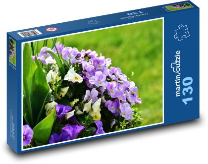 Maceška - jarný kvet, záhrada - Puzzle 130 dielikov, rozmer 28,7x20 cm 