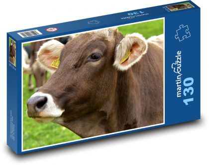 Kráva - farma, zvíře - Puzzle 130 dílků, rozměr 28,7x20 cm