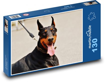 Dobrman - pes, domácí zvíře - Puzzle 130 dílků, rozměr 28,7x20 cm