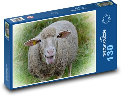 Ovce - zvíře, louka - Puzzle 130 dílků, rozměr 28,7x20 cm