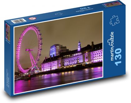 London Eye - Thames, London - Puzzle 130 pieces, size 28.7x20 cm 