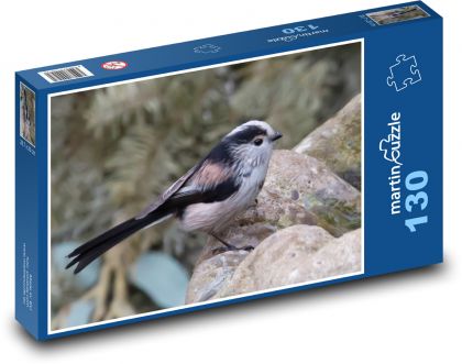 Sýkorka dlouhoocasá - pták - Puzzle 130 dílků, rozměr 28,7x20 cm