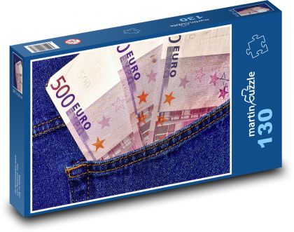 Peníze v kapse, euro - puzzle 130 dílků